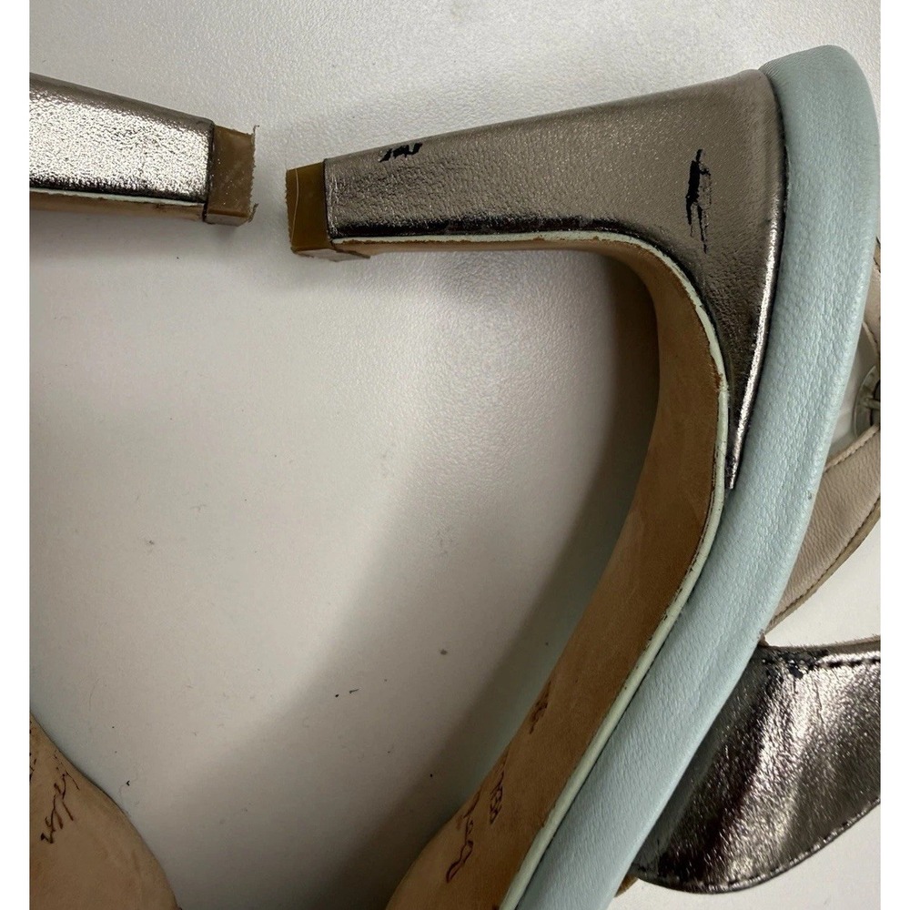 Boden Millie Slingback in Metallic Pewter Size 38.5 Kitten Heel - Picture 4 of 14